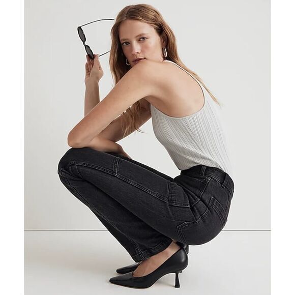 New! Madewell The '90s Straight Utility Jean in camplin wash, size 28 - Picture 2 of 16